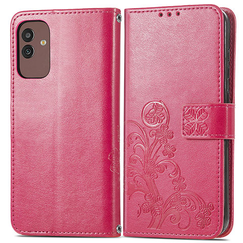 Handytasche Stand Schutzhülle Flip Leder Hülle Blumen für Samsung Galaxy M13 5G Rot