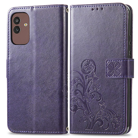 Handytasche Stand Schutzhülle Flip Leder Hülle Blumen für Samsung Galaxy M13 5G Violett