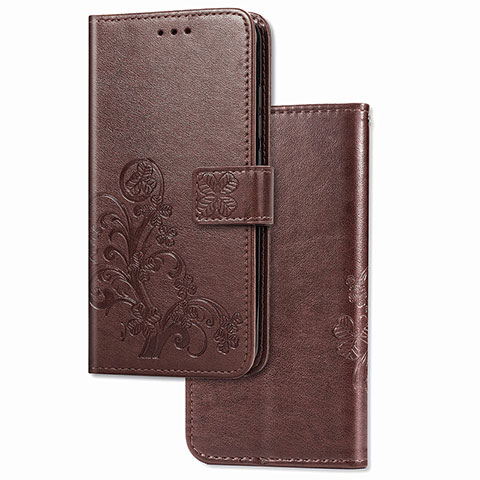 Handytasche Stand Schutzhülle Flip Leder Hülle Blumen für Samsung Galaxy M21 Braun