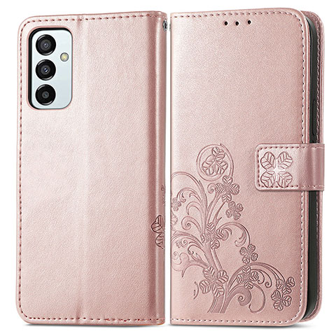 Handytasche Stand Schutzhülle Flip Leder Hülle Blumen für Samsung Galaxy M23 5G Rosa