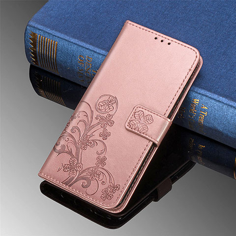 Handytasche Stand Schutzhülle Flip Leder Hülle Blumen für Samsung Galaxy S21 5G Rosa