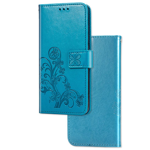 Handytasche Stand Schutzhülle Flip Leder Hülle Blumen für Sony Xperia 1 Blau