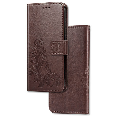 Handytasche Stand Schutzhülle Flip Leder Hülle Blumen für Sony Xperia 1 Braun