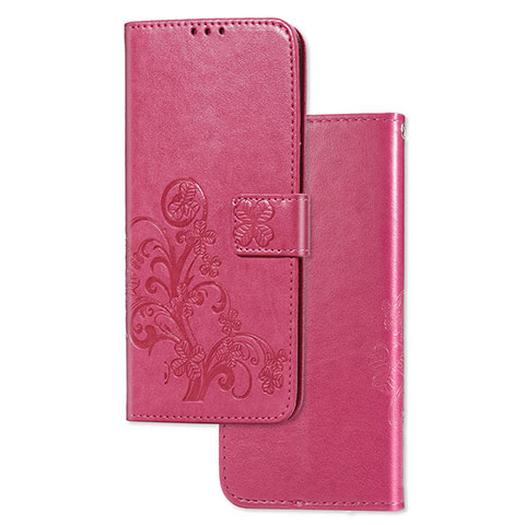 Handytasche Stand Schutzhülle Flip Leder Hülle Blumen für Sony Xperia 1 Rot