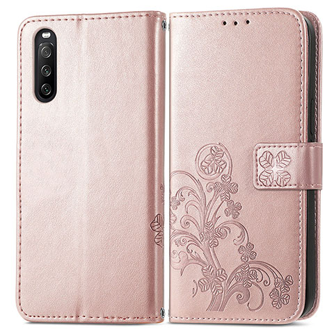 Handytasche Stand Schutzhülle Flip Leder Hülle Blumen für Sony Xperia 10 III Lite Rosa