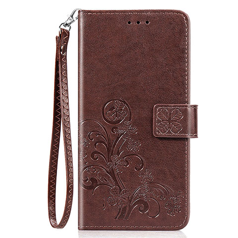 Handytasche Stand Schutzhülle Flip Leder Hülle Blumen für Sony Xperia 8 Lite Braun