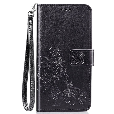 Handytasche Stand Schutzhülle Flip Leder Hülle Blumen für Sony Xperia 8 Lite Schwarz