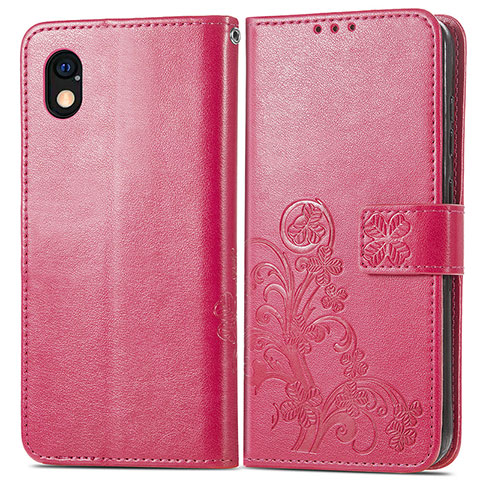 Handytasche Stand Schutzhülle Flip Leder Hülle Blumen für Sony Xperia Ace III SO-53C Rot