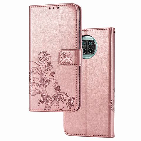 Handytasche Stand Schutzhülle Flip Leder Hülle Blumen für Xiaomi Mi 10i 5G Rosa