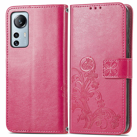 Handytasche Stand Schutzhülle Flip Leder Hülle Blumen für Xiaomi Mi 12 5G Rot