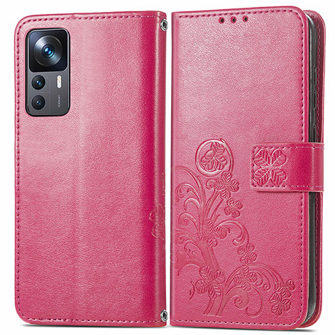 Handytasche Stand Schutzhülle Flip Leder Hülle Blumen für Xiaomi Mi 12T Pro 5G Rot