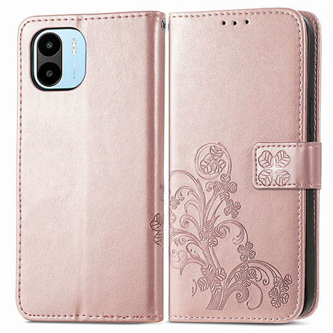 Handytasche Stand Schutzhülle Flip Leder Hülle Blumen für Xiaomi Poco C50 Rosa