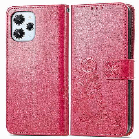 Handytasche Stand Schutzhülle Flip Leder Hülle Blumen für Xiaomi Redmi 12 4G Pink