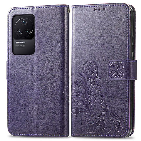 Handytasche Stand Schutzhülle Flip Leder Hülle Blumen für Xiaomi Redmi K50 5G Violett