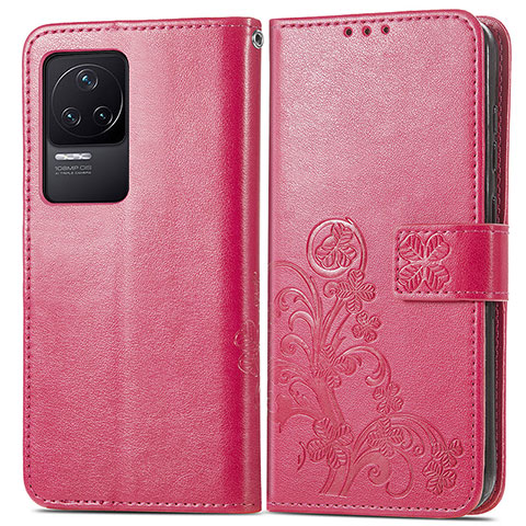 Handytasche Stand Schutzhülle Flip Leder Hülle Blumen für Xiaomi Redmi K50 Pro 5G Rot