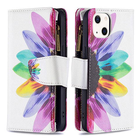 Handytasche Stand Schutzhülle Flip Leder Hülle Blumen L03 für Apple iPhone 13 Rosa