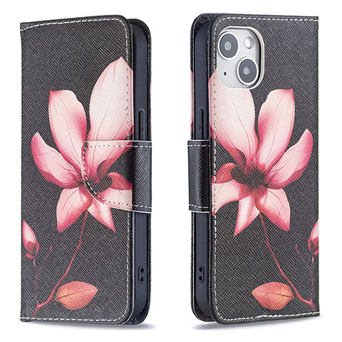 Handytasche Stand Schutzhülle Flip Leder Hülle Blumen L07 für Apple iPhone 13 Mini Braun