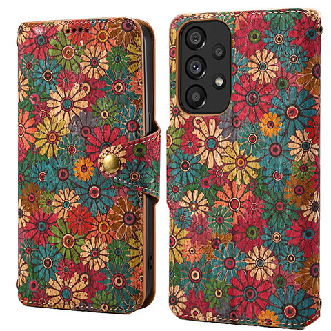 Handytasche Stand Schutzhülle Flip Leder Hülle Blumen MT1 für Samsung Galaxy A53 5G Plusfarbig