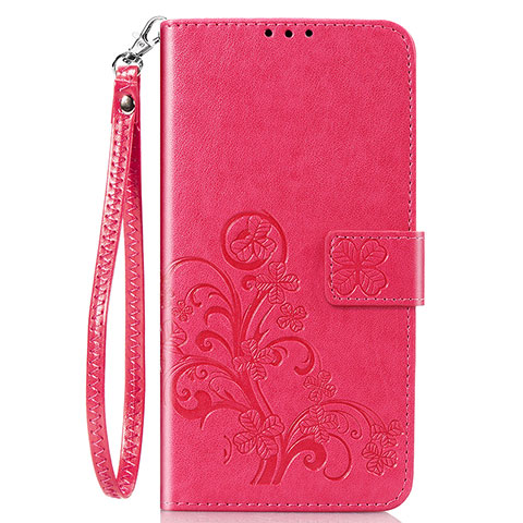 Handytasche Stand Schutzhülle Flip Leder Hülle Blumen S02D für Samsung Galaxy A20 Rot