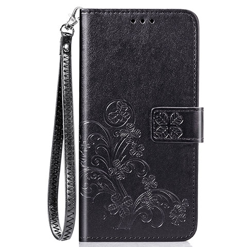 Handytasche Stand Schutzhülle Flip Leder Hülle Blumen S02D für Samsung Galaxy M10S Schwarz