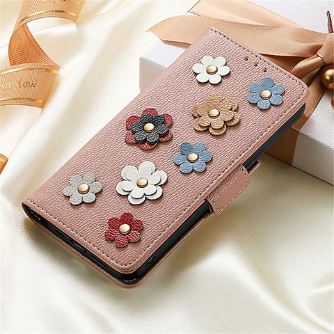 Handytasche Stand Schutzhülle Flip Leder Hülle Blumen S02D für Samsung Galaxy S21 FE 5G Rosegold