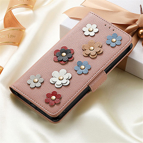 Handytasche Stand Schutzhülle Flip Leder Hülle Blumen S02D für Xiaomi Redmi K50 Gaming 5G Rosegold