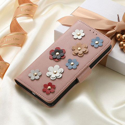 Handytasche Stand Schutzhülle Flip Leder Hülle Blumen S04D für Huawei Nova Y70 Plus Rosegold