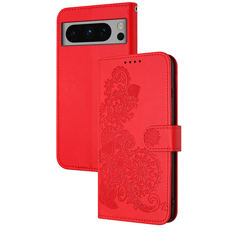 Handytasche Stand Schutzhülle Flip Leder Hülle Blumen Y01X für Google Pixel 8 5G Rot