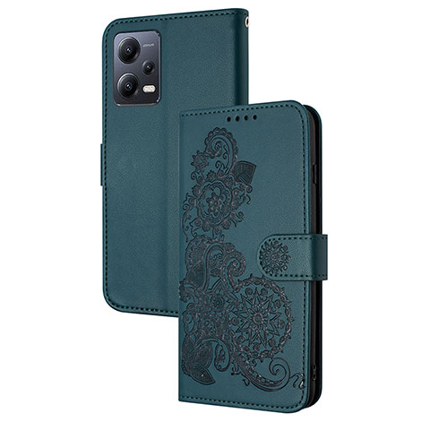 Handytasche Stand Schutzhülle Flip Leder Hülle Blumen Y01X für Xiaomi Poco X5 5G Grün