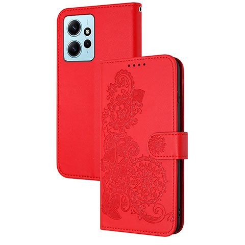 Handytasche Stand Schutzhülle Flip Leder Hülle Blumen Y01X für Xiaomi Redmi Note 12 4G Rot