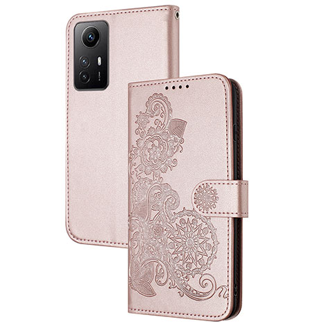 Handytasche Stand Schutzhülle Flip Leder Hülle Blumen Y01X für Xiaomi Redmi Note 12S Rosegold