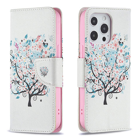 Handytasche Stand Schutzhülle Flip Leder Hülle Blumen Z02 für Apple iPhone 13 Pro Max Plusfarbig