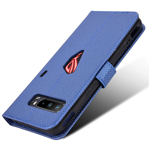 Handytasche Stand Schutzhülle Flip Leder Hülle BY1 für Asus ROG Phone 3 Strix ZS661KS Blau