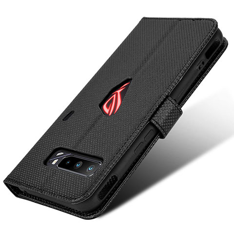 Handytasche Stand Schutzhülle Flip Leder Hülle BY1 für Asus ROG Phone 3 Strix ZS661KS Schwarz