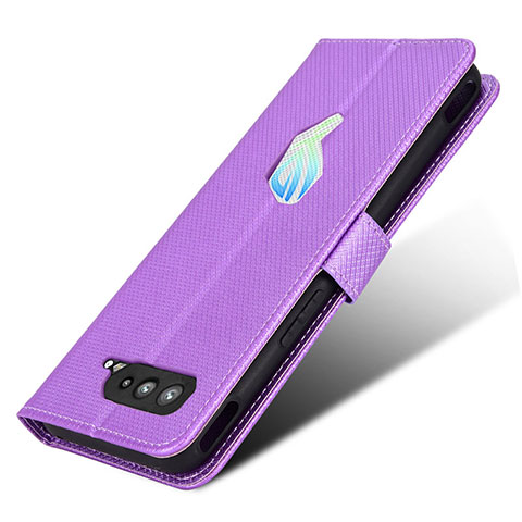 Handytasche Stand Schutzhülle Flip Leder Hülle BY1 für Asus ROG Phone 5 ZS673KS Violett