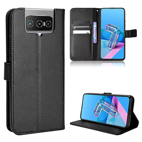 Handytasche Stand Schutzhülle Flip Leder Hülle BY1 für Asus Zenfone 7 ZS670KS Schwarz