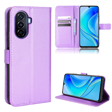 Handytasche Stand Schutzhülle Flip Leder Hülle BY1 für Huawei Enjoy 50 Violett