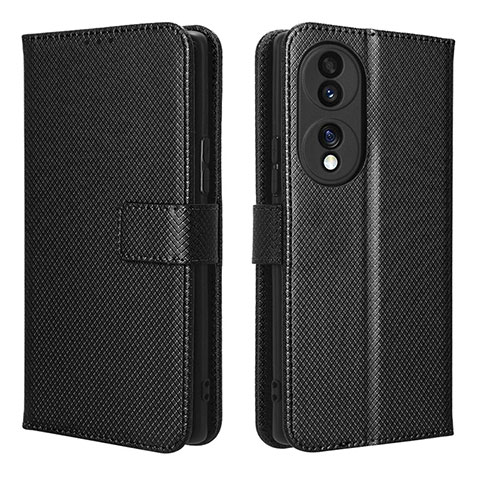 Handytasche Stand Schutzhülle Flip Leder Hülle BY1 für Huawei Honor 70 5G Schwarz