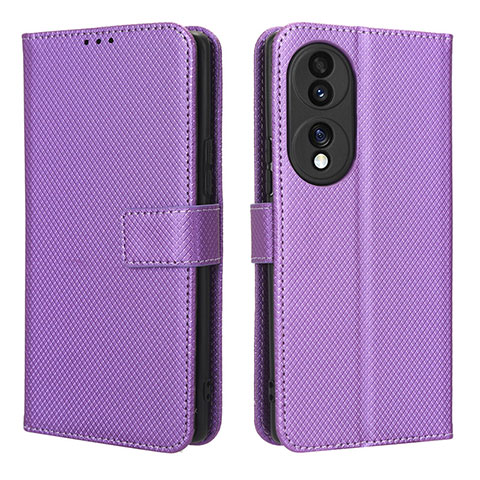 Handytasche Stand Schutzhülle Flip Leder Hülle BY1 für Huawei Honor 70 5G Violett