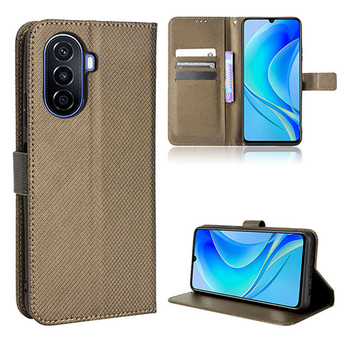 Handytasche Stand Schutzhülle Flip Leder Hülle BY1 für Huawei Nova Y70 Plus Braun