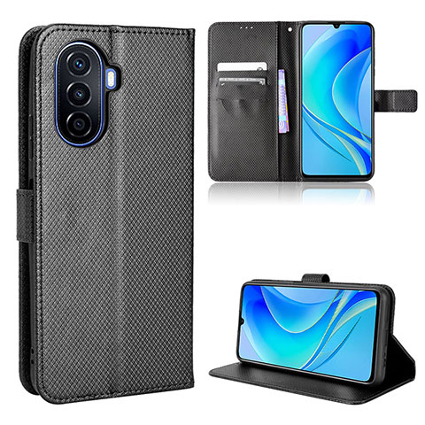 Handytasche Stand Schutzhülle Flip Leder Hülle BY1 für Huawei Nova Y70 Plus Schwarz