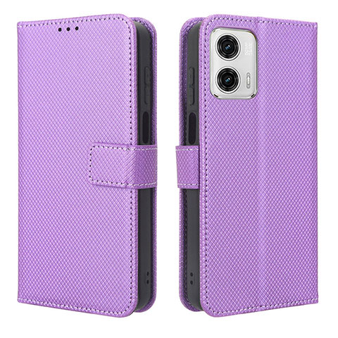 Handytasche Stand Schutzhülle Flip Leder Hülle BY1 für Motorola Moto G53 5G Violett