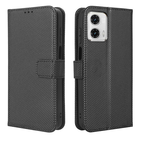 Handytasche Stand Schutzhülle Flip Leder Hülle BY1 für Motorola Moto G53y 5G Schwarz