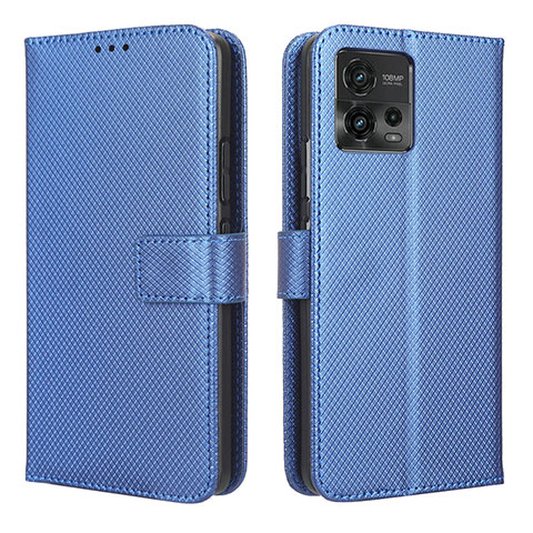 Handytasche Stand Schutzhülle Flip Leder Hülle BY1 für Motorola Moto G72 Blau