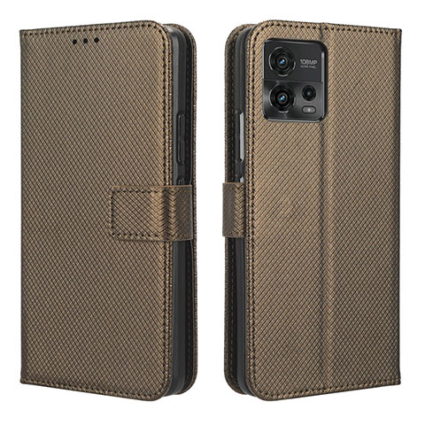 Handytasche Stand Schutzhülle Flip Leder Hülle BY1 für Motorola Moto G72 Braun