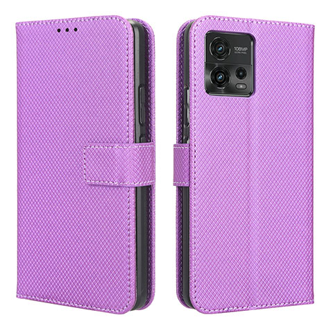 Handytasche Stand Schutzhülle Flip Leder Hülle BY1 für Motorola Moto G72 Violett