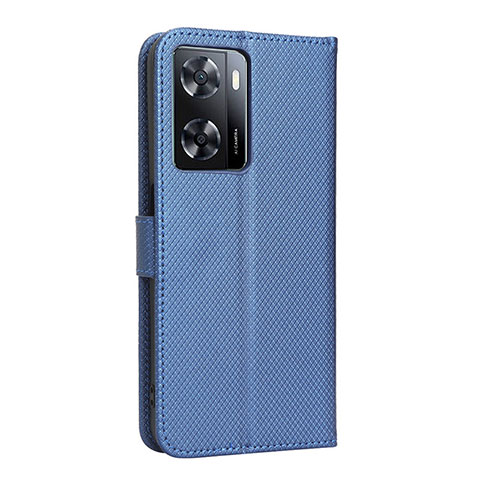 Handytasche Stand Schutzhülle Flip Leder Hülle BY1 für Oppo A57 4G Blau