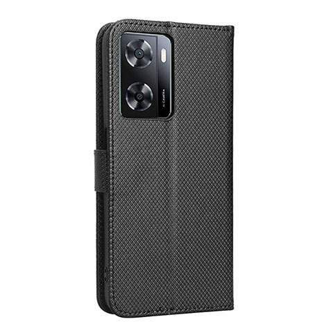 Handytasche Stand Schutzhülle Flip Leder Hülle BY1 für Oppo A77s Schwarz