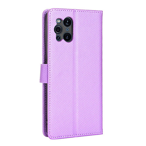 Handytasche Stand Schutzhülle Flip Leder Hülle BY1 für Oppo Find X3 5G Violett