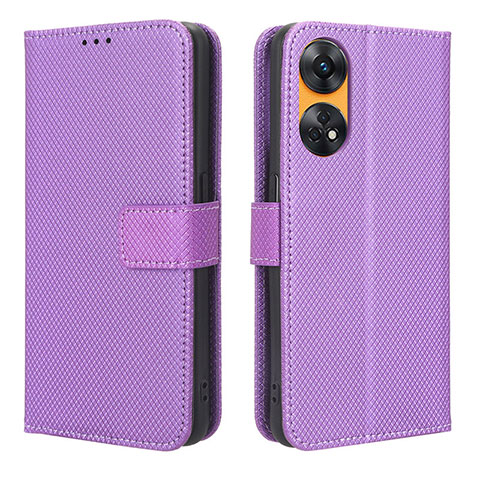 Handytasche Stand Schutzhülle Flip Leder Hülle BY1 für Oppo Reno8 T 4G Violett